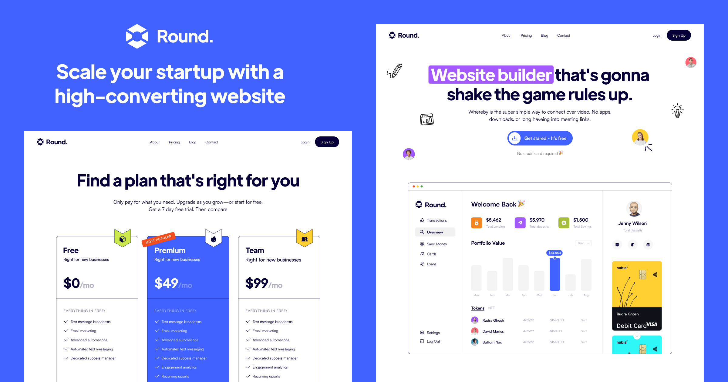 Checkout Round Plus flow site Template